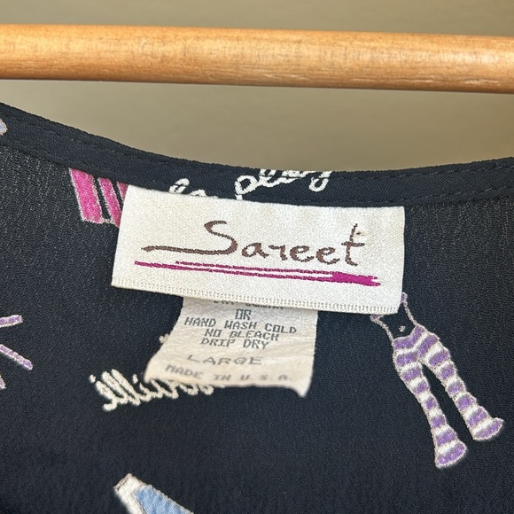 Sareet Floral Long Summer Dress Size Large Made In The USA - Picture 11 of 11